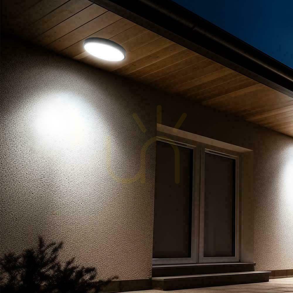 Prüfen Plafond V-TAC 36W LED Rund 42cm Aufputz Pilot Bewegungsmelder IP44 Schwarz VT-8630S 4000K 3820lm Plafond V-TAC 36W LED Rund 42cm Aufputz Pilot Bewegungsmelder IP44 Schwarz VT-8630S 4000K 3820lm