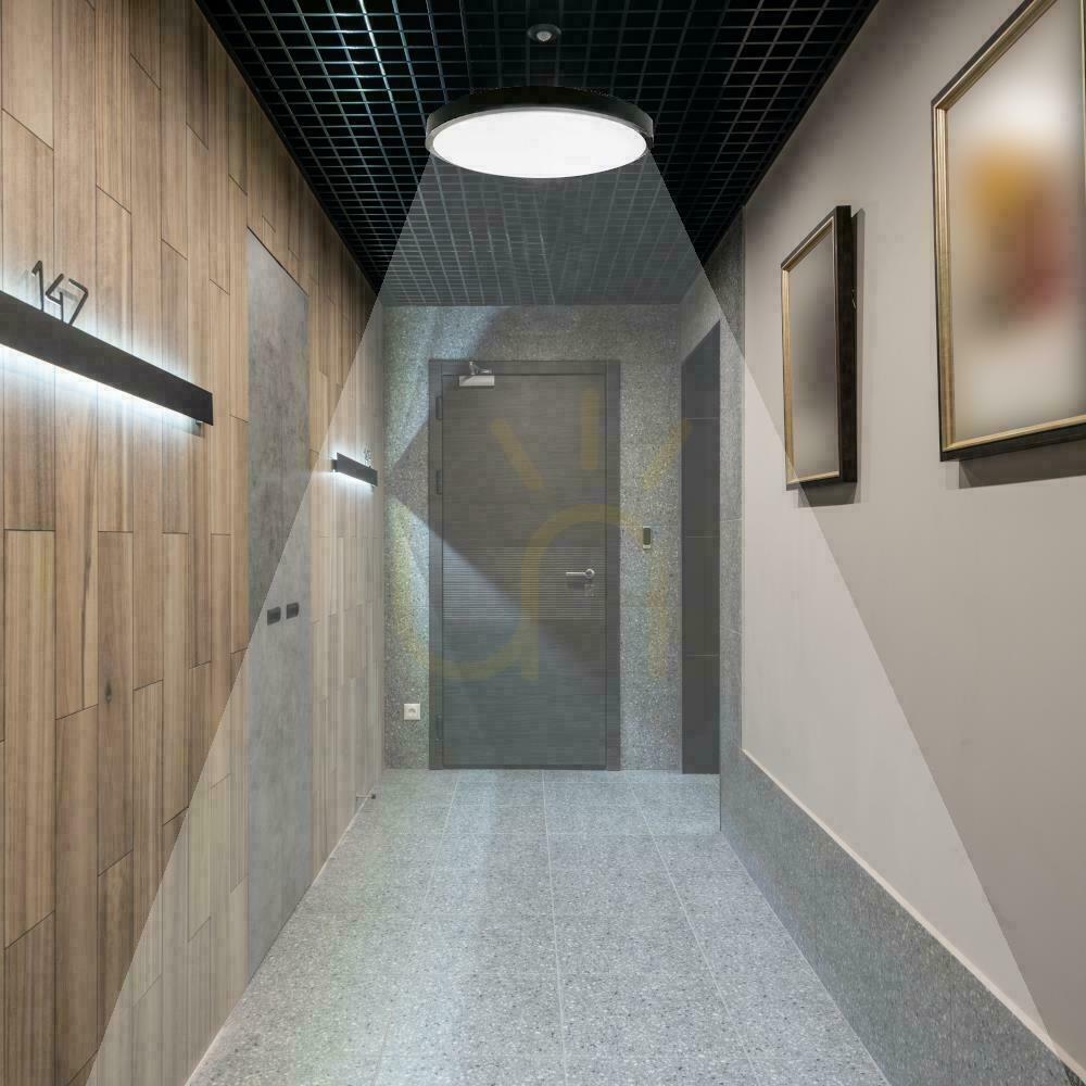 Aussicht Plafond V-TAC 36W LED Rund 42cm Aufputz Pilot Bewegungsmelder IP44 Schwarz VT-8630S 4000K 3820lm Plafond V-TAC 36W LED Rund 42cm Aufputz Pilot Bewegungsmelder IP44 Schwarz VT-8630S 4000K 3820lm