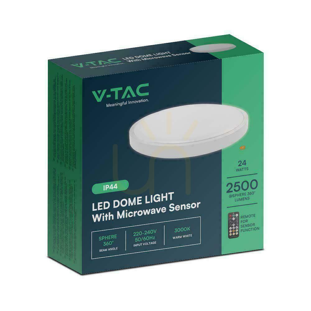 Zeige Plafond V-TAC 24W LED Rund 35cm Aufputz Pilot Bewegungsmelder IP44 Weiß VT-8624S 4000K 2500lm Plafond V-TAC 24W LED Rund 35cm Aufputz Pilot Bewegungsmelder IP44 Weiß VT-8624S 4000K 2500lm