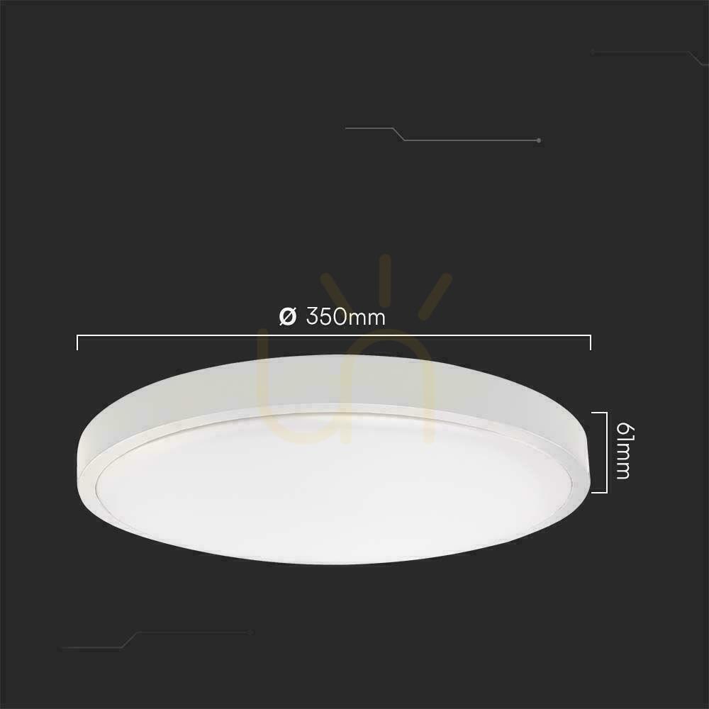Prüfen Plafond V-TAC 24W LED Rund 35cm Aufputz Pilot Bewegungsmelder IP44 Weiß VT-8624S 4000K 2500lm Plafond V-TAC 24W LED Rund 35cm Aufputz Pilot Bewegungsmelder IP44 Weiß VT-8624S 4000K 2500lm