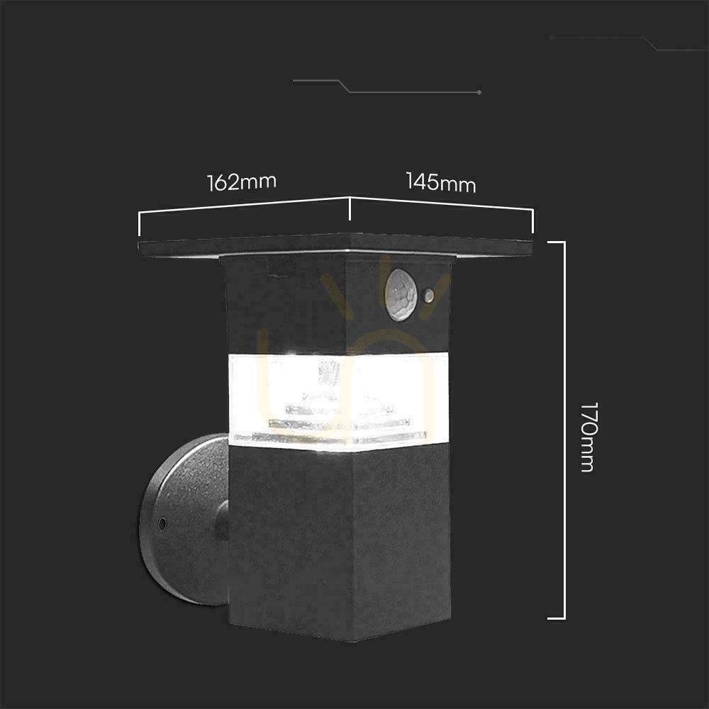 Zeige V-TAC 5.5W LED IP54 Schwarz VT-1169 3000K 250lm Solar Garten Wandlampe 3 Jahre Garantie V-TAC 5.5W LED IP54 Schwarz VT-1169 3000K 250lm Solar Garten Wandlampe 3 Jahre Garantie