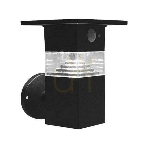 Prüfen V-TAC 5.5W LED IP54 Schwarz VT-1169 3000K 250lm Solar Garten Wandlampe 3 Jahre Garantie