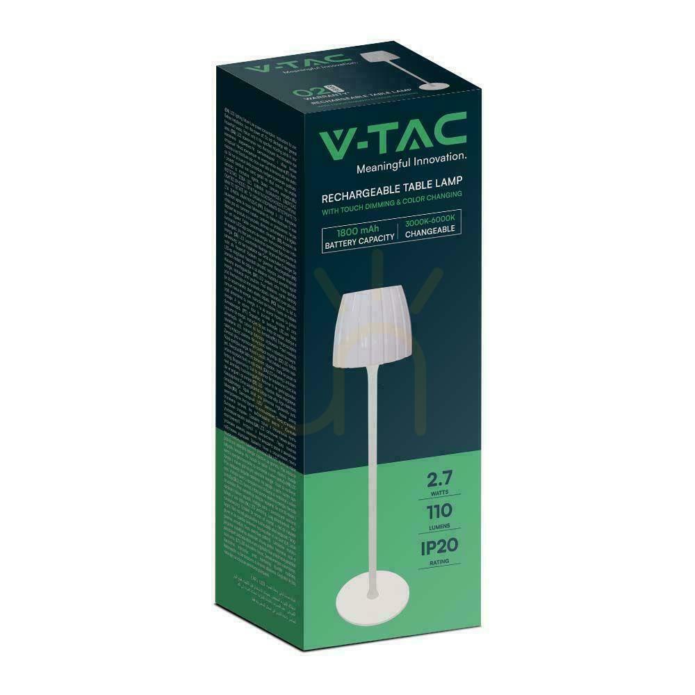 Anzeige V-TAC 2.7W LED Nachttischlampe 34cm USB Aufladung Dimmbar Weiß VT-7967 3000K-6000K 110lm V-TAC 2.7W LED Nachttischlampe 34cm USB Aufladung Dimmbar Weiß VT-7967 3000K-6000K 110lm