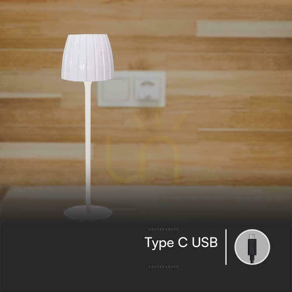 Vorschau V-TAC 2.7W LED Nachttischlampe 34cm USB Aufladung Dimmbar Weiß VT-7967 3000K-6000K 110lm V-TAC 2.7W LED Nachttischlampe 34cm USB Aufladung Dimmbar Weiß VT-7967 3000K-6000K 110lm