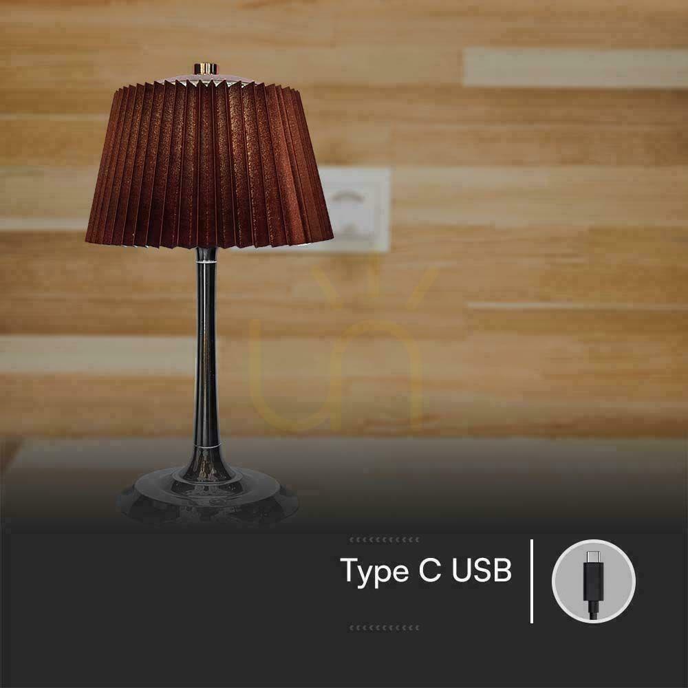 Vorschau V-TAC 1.5W LED Nachttischlampe 28cm USB Aufladung Dimmbar Bronze VT-7968 3000K-6000K 40lm V-TAC 1.5W LED Nachttischlampe 28cm USB Aufladung Dimmbar Bronze VT-7968 3000K-6000K 40lm