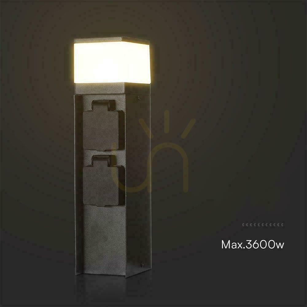 Aussicht Gartenpfosten LED G9 V-TAC 2 Steckdosen 2x16A 23cm 3600W IP44 Graphit VT-1197 3 Jahre Garantie Gartenpfosten LED G9 V-TAC 2 Steckdosen 2x16A 23cm 3600W IP44 Graphit VT-1197 3 Jahre Garantie