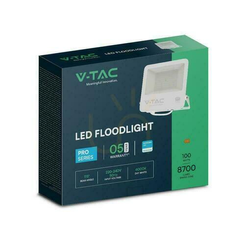 Prüfen LED-Fluter V-TAC VT-44104 100 W 8700 lm 4000 K, weiß, IP65, SAMSUNG-Chip, 5 Jahre Garantie