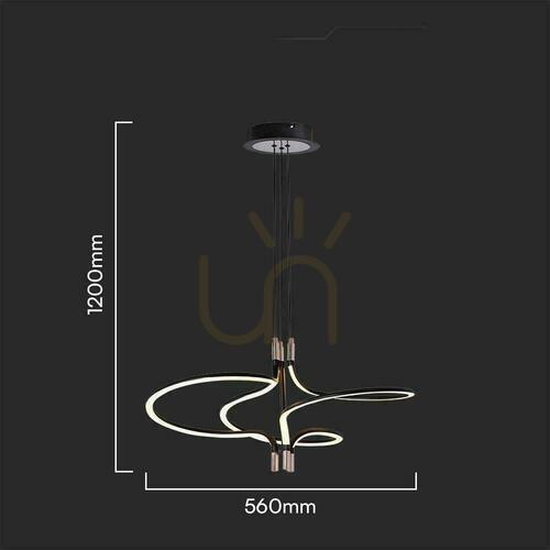 Prüfen LED-Pendelleuchte V-TAC VT-7980 30 W Schwarz-Gold, 56 × 120 cm, 3000 K