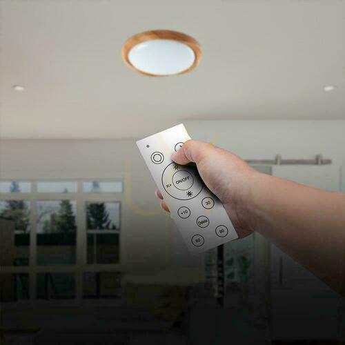 Prüfen Plafond V-TAC 60W WOOD fi.49cm CCT Pilot TIMER VT-8559 3000K-6500K 6000lm