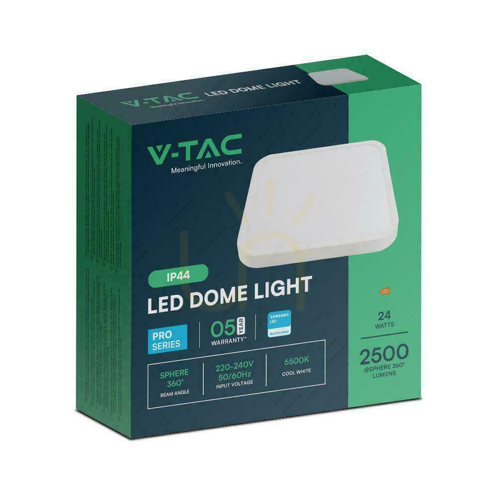 Vorschau Plafond V-TAC 24W LED SAMSUNG CHIP Square 29x29cm Aufputz IP44 Weiß VT-8624 6500K 2500lm 5 Jahre Garantie Plafond V-TAC 24W LED SAMSUNG CHIP Square 29x29cm Aufputz IP44 Weiß VT-8624 6500K 2500lm 5 Jahre Garantie