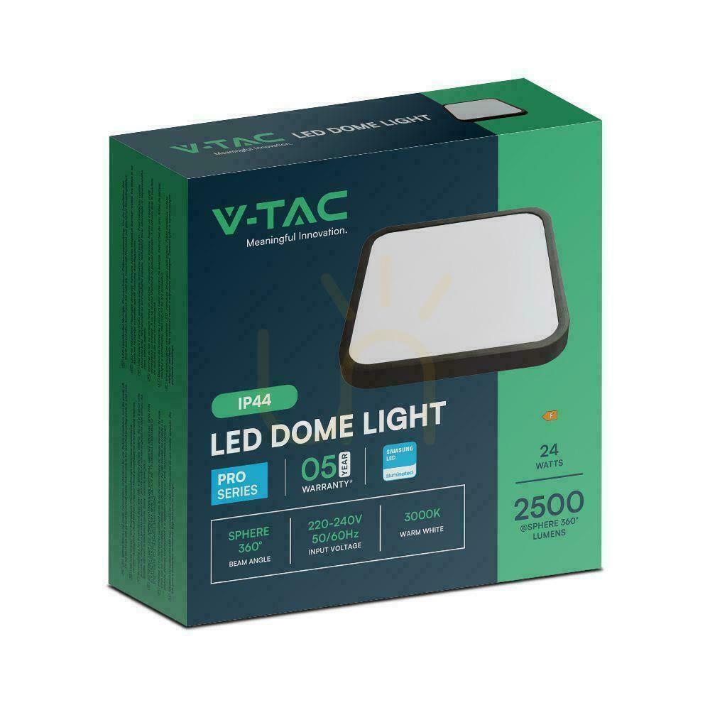 Vorschau Plafond V-TAC 24W LED SAMSUNG CHIP Quadratisch 30x30cm Aufbaumontage IP44 Schwarz VT-8624B 3000K 2500lm 5 Jahre Garantie Plafond V-TAC 24W LED SAMSUNG CHIP Quadratisch 30x30cm Aufbaumontage IP44 Schwarz VT-8624B 3000K 2500lm 5 Jahre Garantie