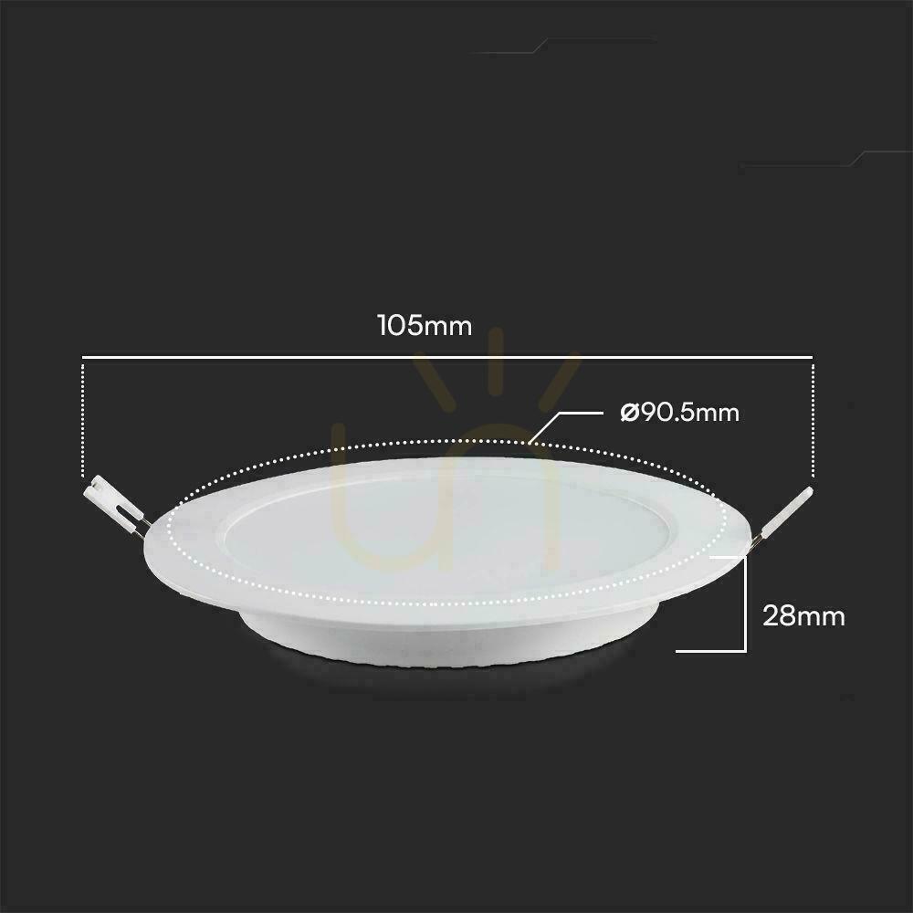 Anzeige V-TAC 3W LED SAMSUNG CHIP Einbaupanel rund 90x28mm VT-61003RD-S 4000K 330lm 5 Jahre Garantie V-TAC 3W LED SAMSUNG CHIP Einbaupanel rund 90x28mm VT-61003RD-S 4000K 330lm 5 Jahre Garantie