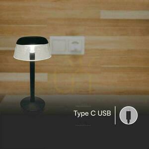 V-TAC 3W LED Nachttischlampe 28cm USB Aufladung Dimmbar Schwarz VT-75002 3000K-6000K 110lm small 4
