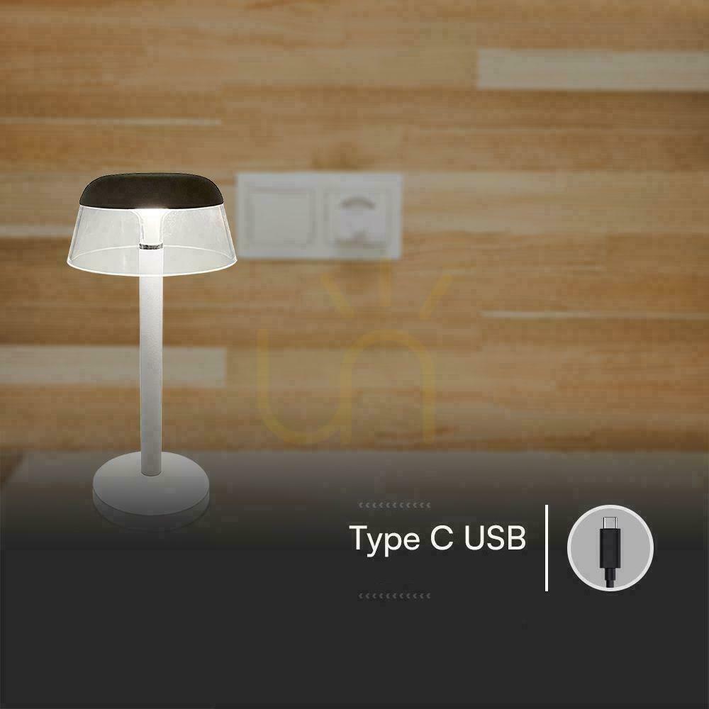 Zeige V-TAC 3W LED Nachttischlampe 28cm USB Aufladung Dimmbar Weiß VT-75002 3000K-6000K 110lm V-TAC 3W LED Nachttischlampe 28cm USB Aufladung Dimmbar Weiß VT-75002 3000K-6000K 110lm