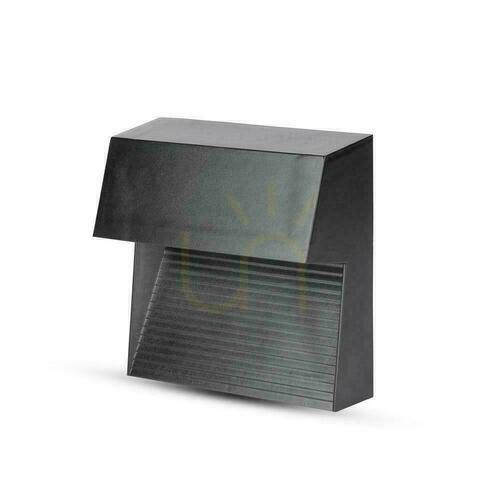 Prüfen Wandleuchte 3W LED V-TAC Schwarz Quadratisch 230V IP65 VT-1172-B 3000K 210lm.
