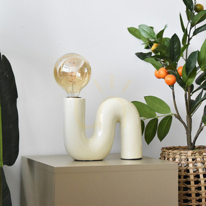 POP SERPENT Schreibtischlampe, Keramik mit Textilkabel und Schalter Aviano small 2