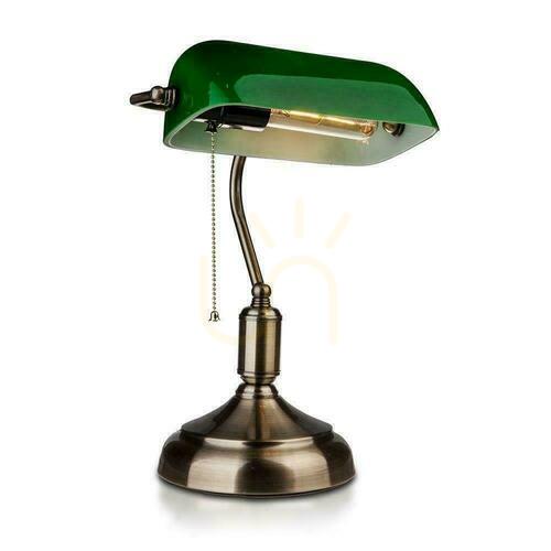 Prüfen V-TAC Banker's Lamp E27 Altgold Grüner Schirm VT-7151-GR 5 Jahre Garantie