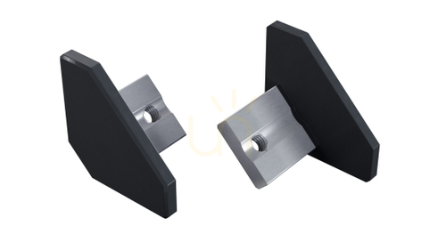 Prüfen Aluminium-Endkappe LUMINES Design+ ajar ohne Öffnung Rock Anthracite RAL 7016
