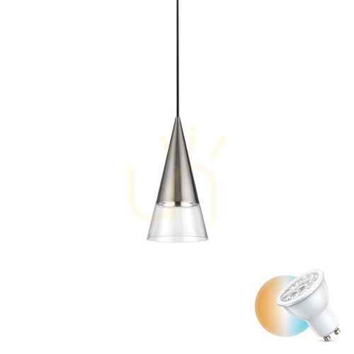Prüfen Pendelleuchte Ideallux Cono SP1 Nickel Glas Silber GU10 322803