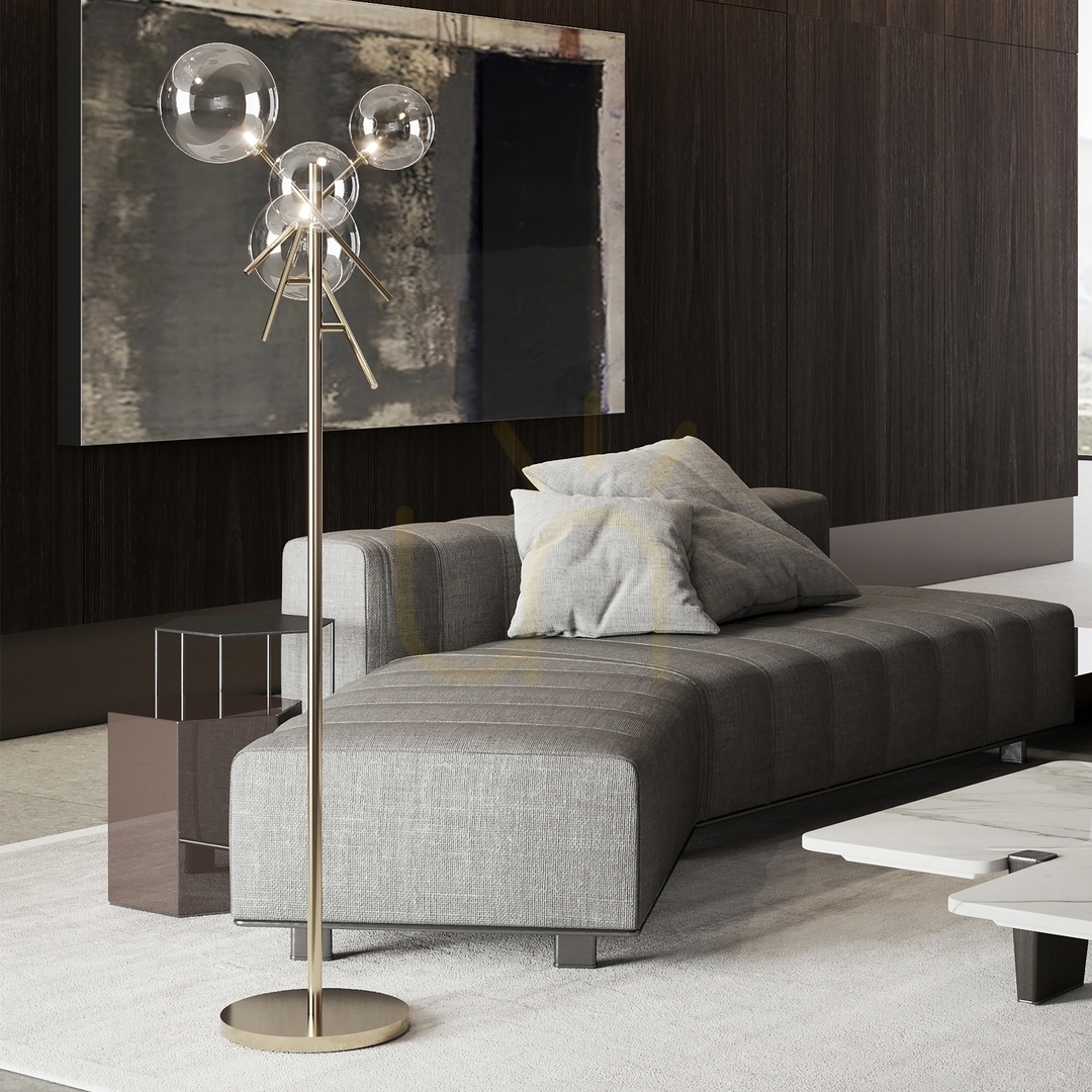 Aussicht Stehlampe Ideallux Equinoxe PT4 Fumé Sfumato Chrom Glas 348292 Stehlampe Ideallux Equinoxe PT4 Fumé Sfumato Chrom Glas 348292