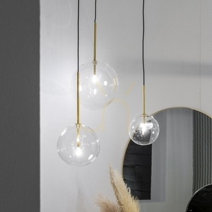 Pendelleuchte Ideallux Equinoxe Ambra Sfumato Glas Metall chrom Ø25 cm 326368 small 3
