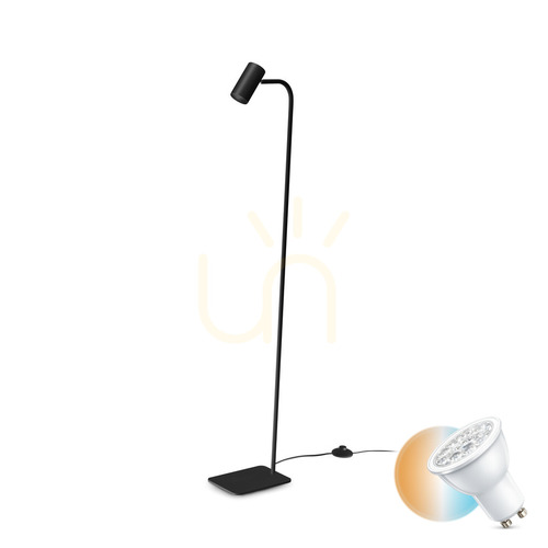 Prüfen Stehlampe Ideallux Ginger 326658 schwarz Metall GU10 122 cm
