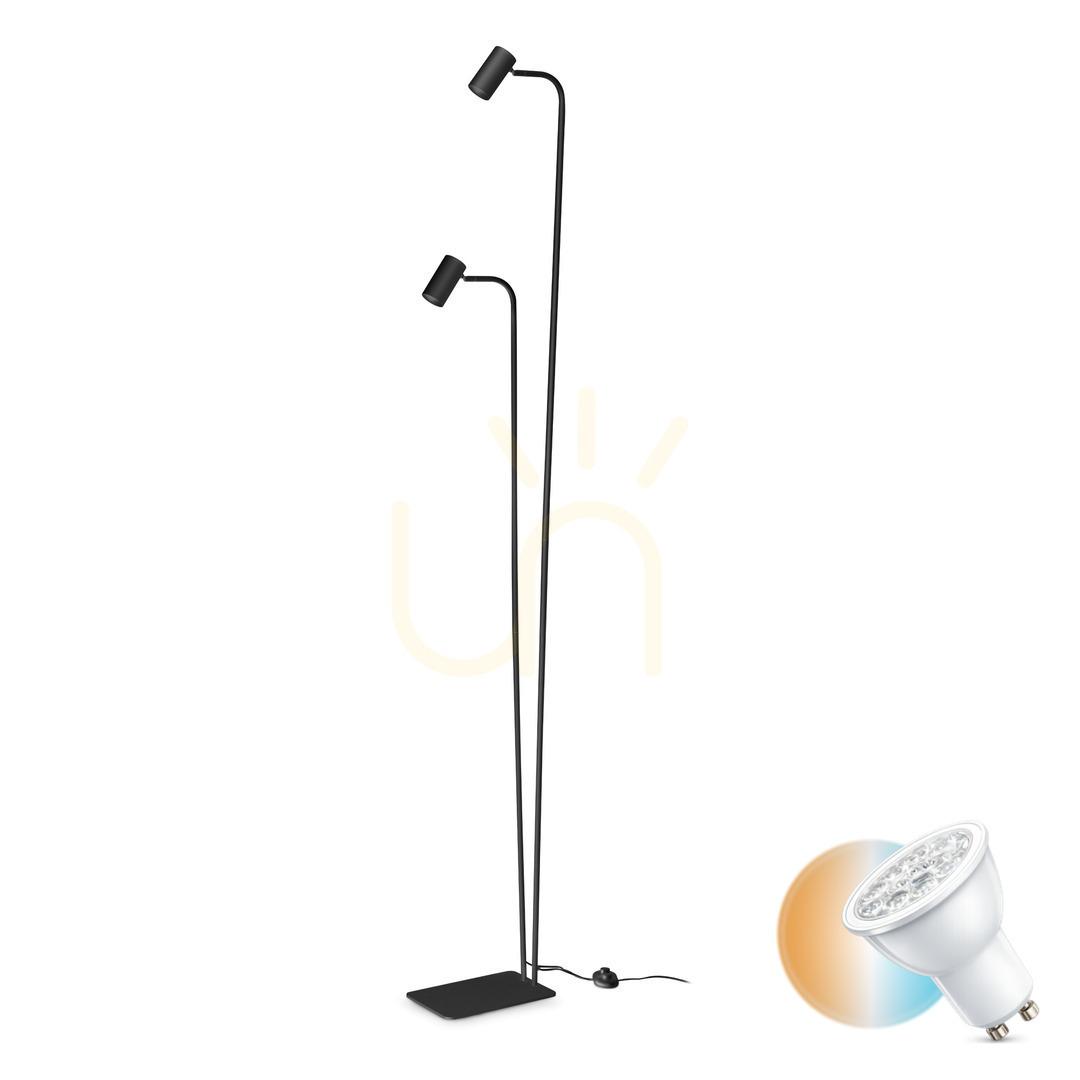 Prüfen Stehlampe Ideallux Ginger PT2 Nero schwarz Metall GU10 2-flammig 326672 Stehlampe Ideallux Ginger PT2 Nero schwarz Metall GU10 2-flammig 326672