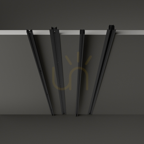 Prüfen Beleuchtungsschiene Ideallux LINK Mono Einbau 1-Phasen schwarz 300 cm 344966