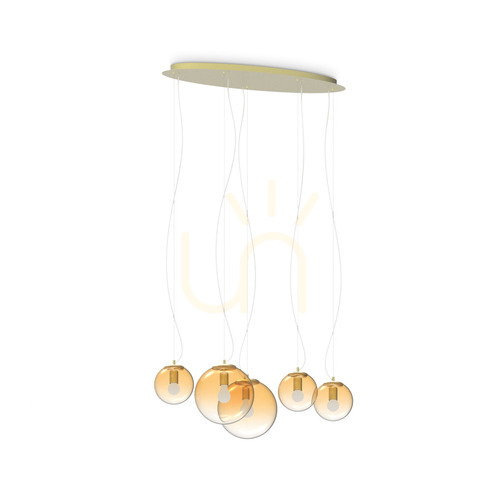 Prüfen Pendelleuchte Ideallux Mapa Clear SP5 Ambra Bernstein 346588