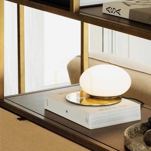 Prüfen Tischlampe Ideallux Ninfea Messing Glas GX53 20 cm 346526