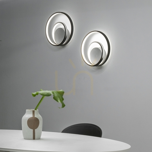 Prüfen Wandleuchte Ideallux OZ schwarz LED 26W 2700K 342238