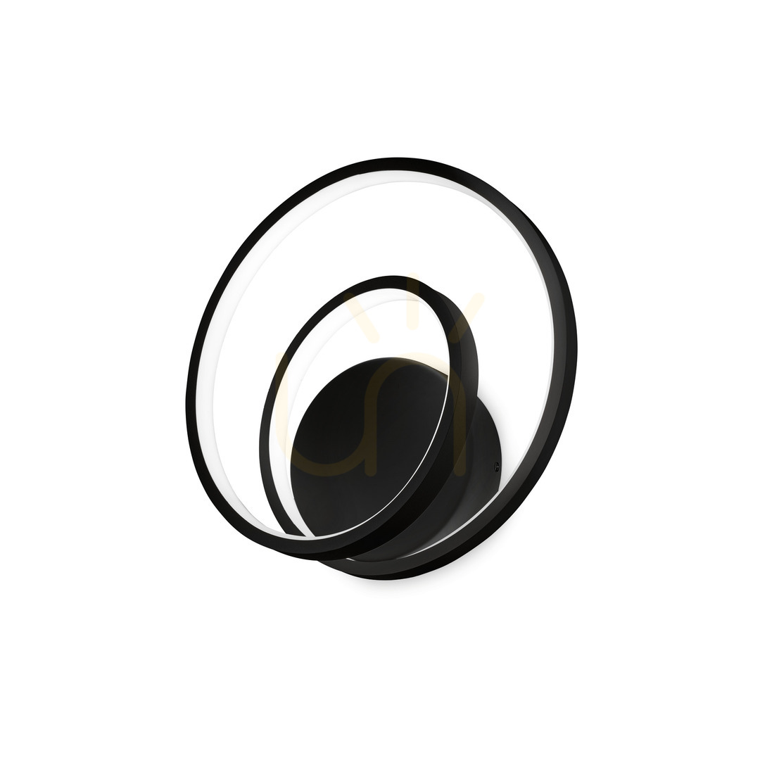 Prüfen Wandleuchte Ideallux OZ schwarz LED 26W 2700K 342238 Wandleuchte Ideallux OZ schwarz LED 26W 2700K 342238