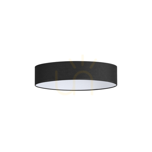 Prüfen Lampenschirm Ideallux SET UP Ultra Slim schwarz Stoff Ø45 cm H9 cm 346113