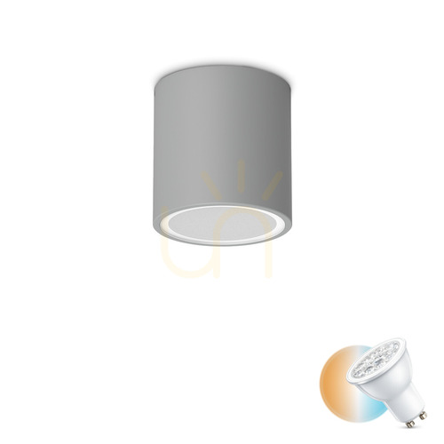 Prüfen Außen-Deckenleuchte Ideallux TECHO rund grau GU10 IP54 D9 cm 342726