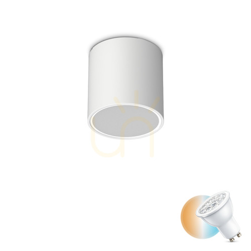 Prüfen Außen-Deckenleuchte Ideallux Techo PL1 rund weiß Ø15 cm GU10 IP54 342689