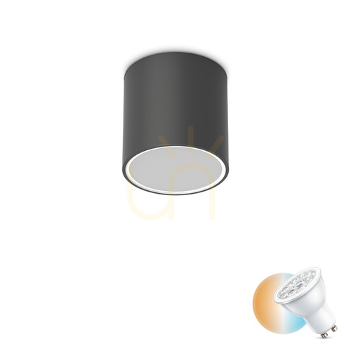 Prüfen Außen-Deckenleuchte Ideallux TECHO 342719 rund schwarz Ø15 cm GU10 IP54