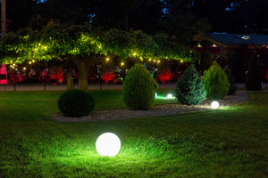 Dekoratives Gartenkugel-Set – LUNA BALLS 15, 20, 25 cm + LED – UV small 8