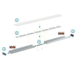 LUMINES aria LED-Aluminiumprofil, roh, 1 m small 5
