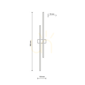 Flash Black Wandleuchte 2 Led small 5