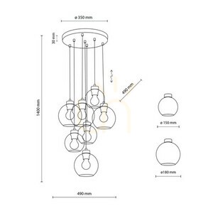 Cubus Graphit Pendelleuchte 7 Circle. small 7