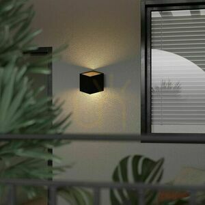 Cube Black Led Wandleuchte ip 54 small 1