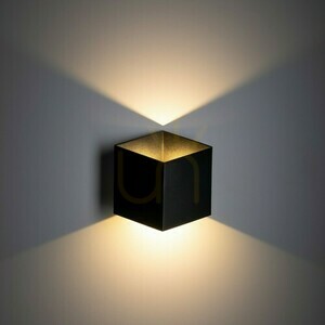 Cube Black Led Wandleuchte ip 54 small 2
