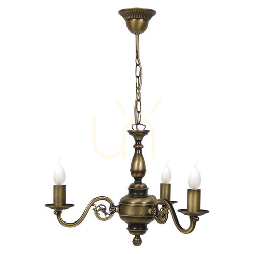Prüfen Eleganter RETRO-Kronleuchter 3 x E14 LED patiniert