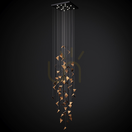 Prüfen 💛 HIVE 2 gold art chandelier LGH0982 - Gie El loft Pendelleuchte ✨