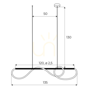 Pendelleuchte Max Light Laguna Gold 120 cm LED 30W P0614 small 0