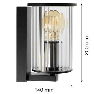 Wandleuchte Argon Norfolk Schwarz IP44 E27 8748 small 6