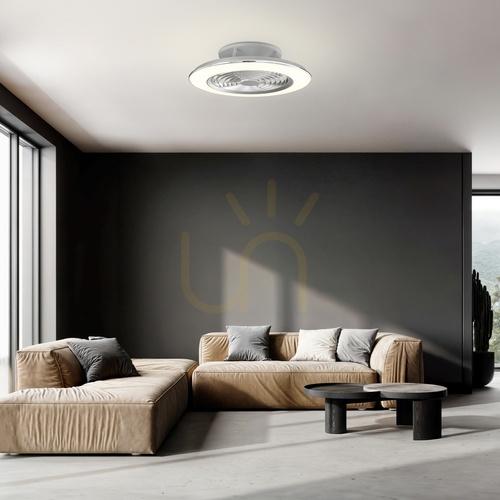 Prüfen Mantra ALISIO XL 7491 LED-Deckenventilator silber, 73,5 cm
