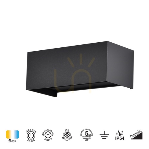 Prüfen Mantra DAVOS 8607 LED-Außenwandleuchte, schwarz, 24 W, 2700 K