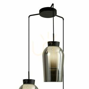 Pendelleuchte Mantra Nora 8284 schwarz Chromglas 3xE27 53,4 cm small 1