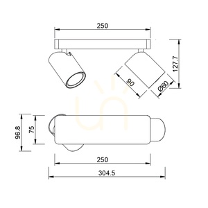 Deckenstrahler Mantra SAL 6282, mattweiß, 2 × GU10 small 4